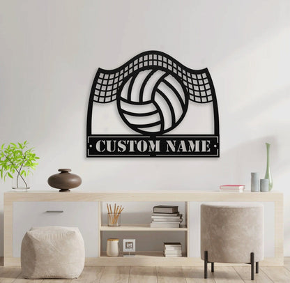 Custom Volleyball Metal Sign - Personalized Wall Art For Room Decoration, Custom Volleyball Player Name Sign Decor, Sport Wall Hanging.