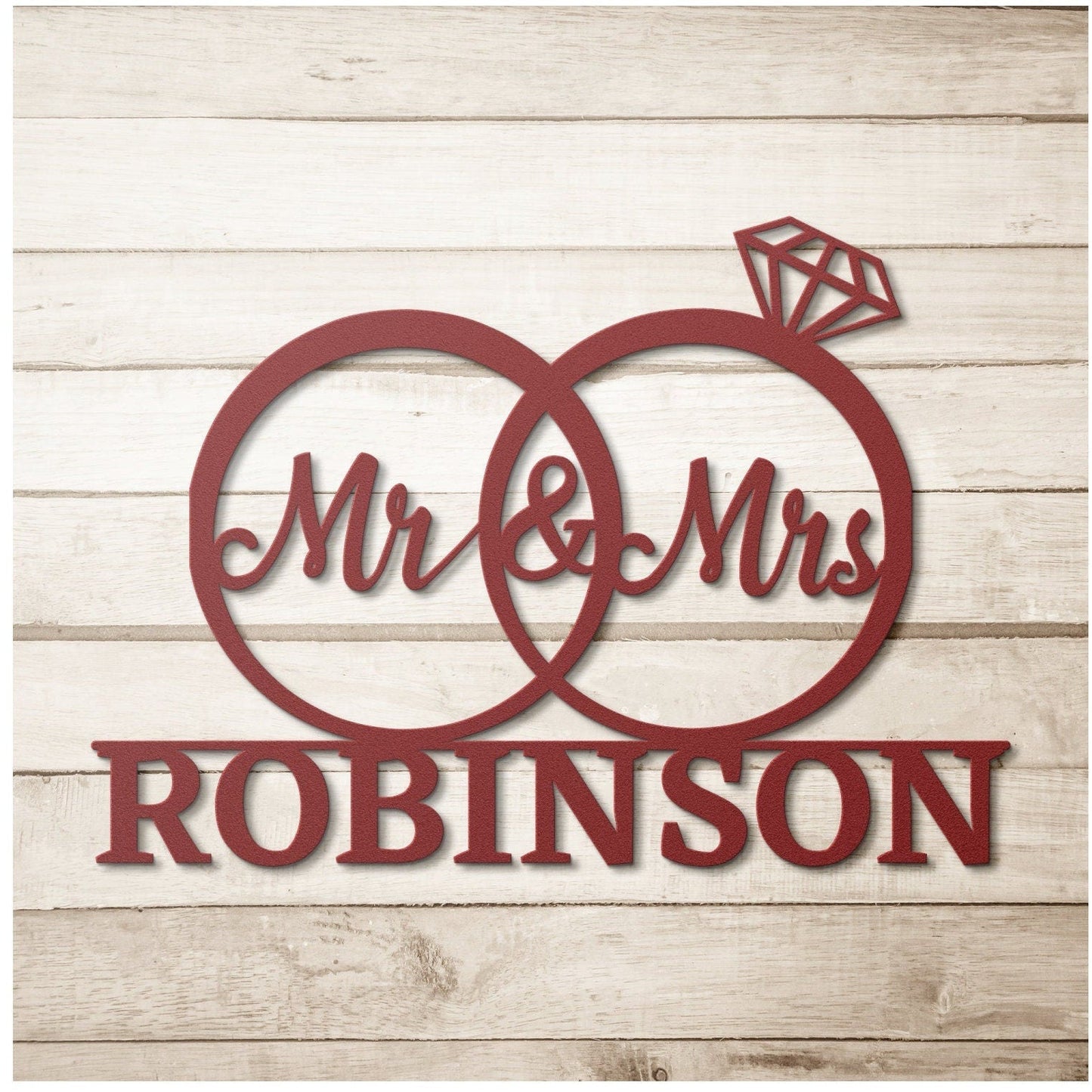 Personalized Wedding Metal Sign, Last Name Wedding Sign, Custom Wedding Wall Sign, Metal Wedding Gift, Wall Hanging Wedding Sign