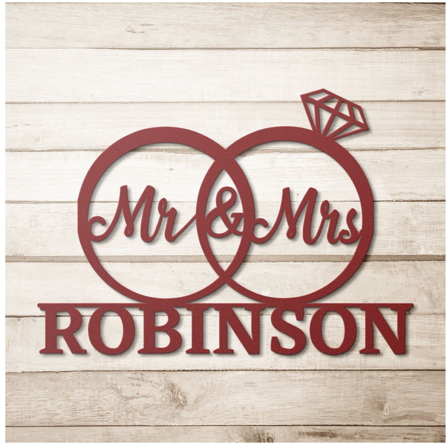 Personalized Wedding Metal Sign, Last Name Wedding Sign, Custom Wedding Wall Sign, Metal Wedding Gift, Wall Hanging Wedding Sign