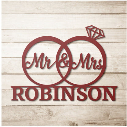 Personalized Wedding Metal Sign, Last Name Wedding Sign, Custom Wedding Wall Sign, Metal Wedding Gift, Wall Hanging Wedding Sign