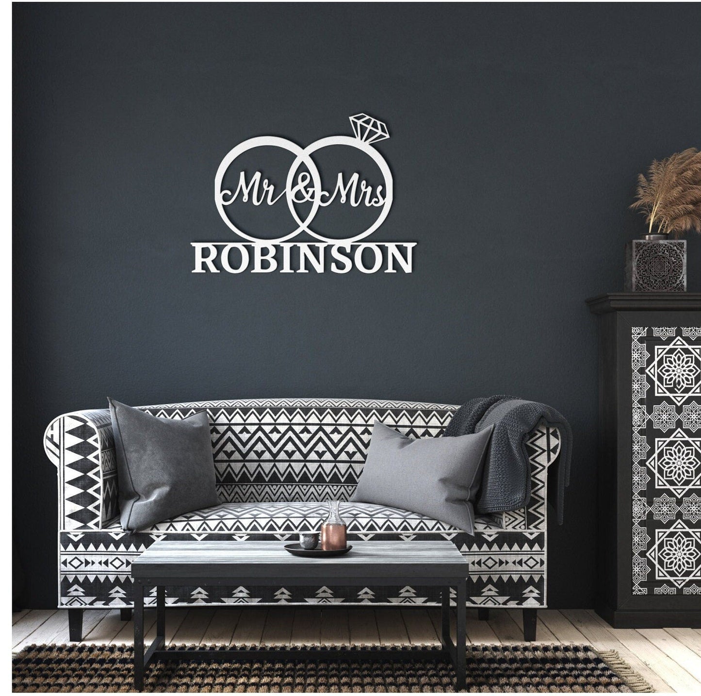 Personalized Wedding Metal Sign, Last Name Wedding Sign, Custom Wedding Wall Sign, Metal Wedding Gift, Wall Hanging Wedding Sign