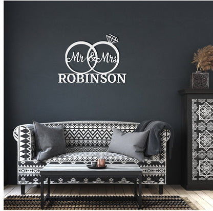 Personalized Wedding Metal Sign, Last Name Wedding Sign, Custom Wedding Wall Sign, Metal Wedding Gift, Wall Hanging Wedding Sign