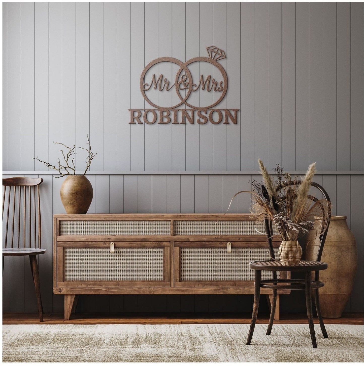 Personalized Wedding Metal Sign, Last Name Wedding Sign, Custom Wedding Wall Sign, Metal Wedding Gift, Wall Hanging Wedding Sign