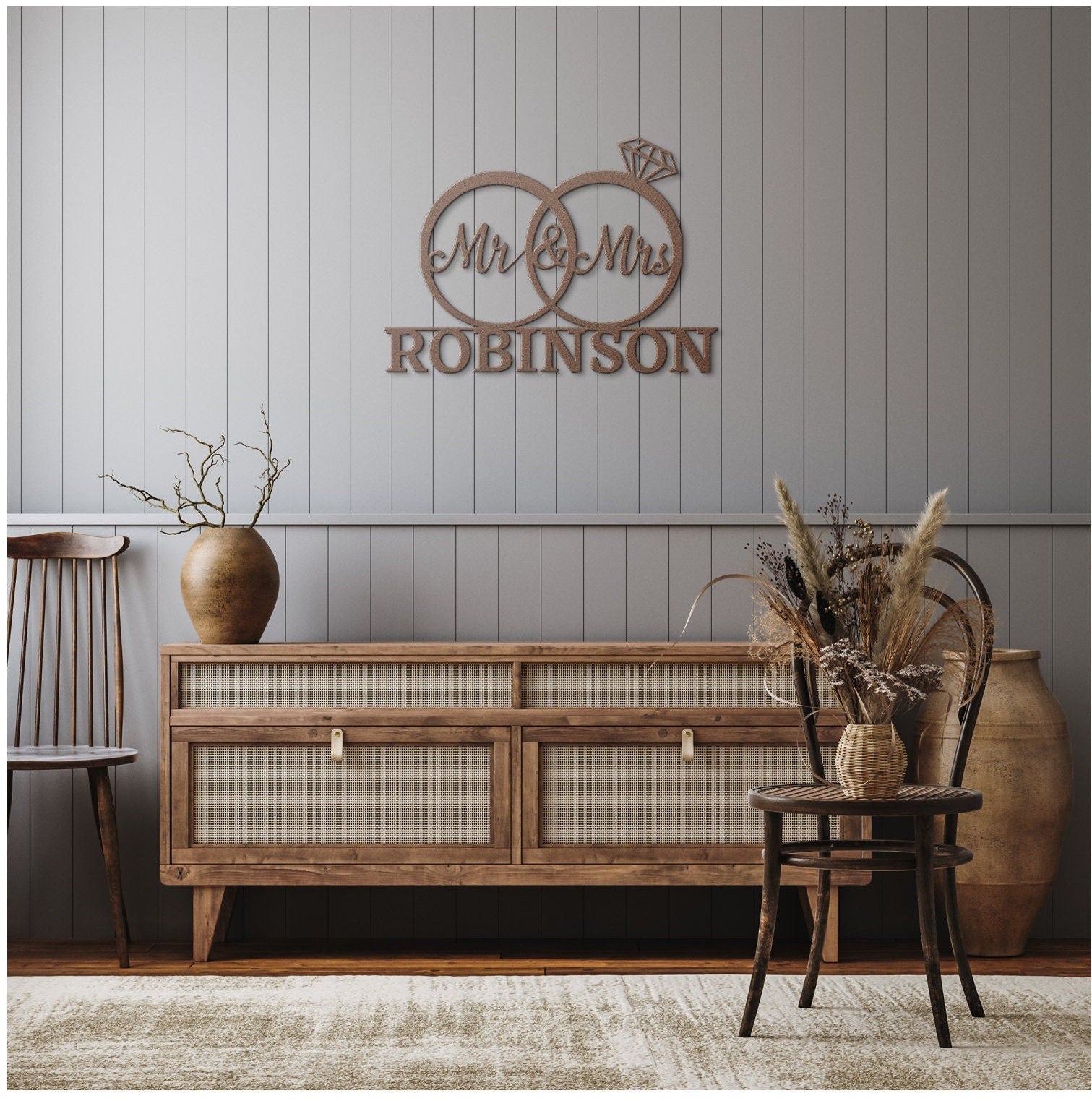 Personalized Wedding Metal Sign, Last Name Wedding Sign, Custom Wedding Wall Sign, Metal Wedding Gift, Wall Hanging Wedding Sign