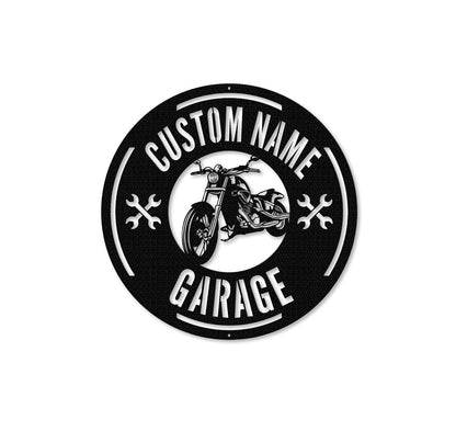 Garage Metal Sign,Custom Work Shop Name Sign,Personalized Motorcycle Metal Sign,Motorcycle Wall Decor,Men Cave Sign,Car Monogram Metal Sign