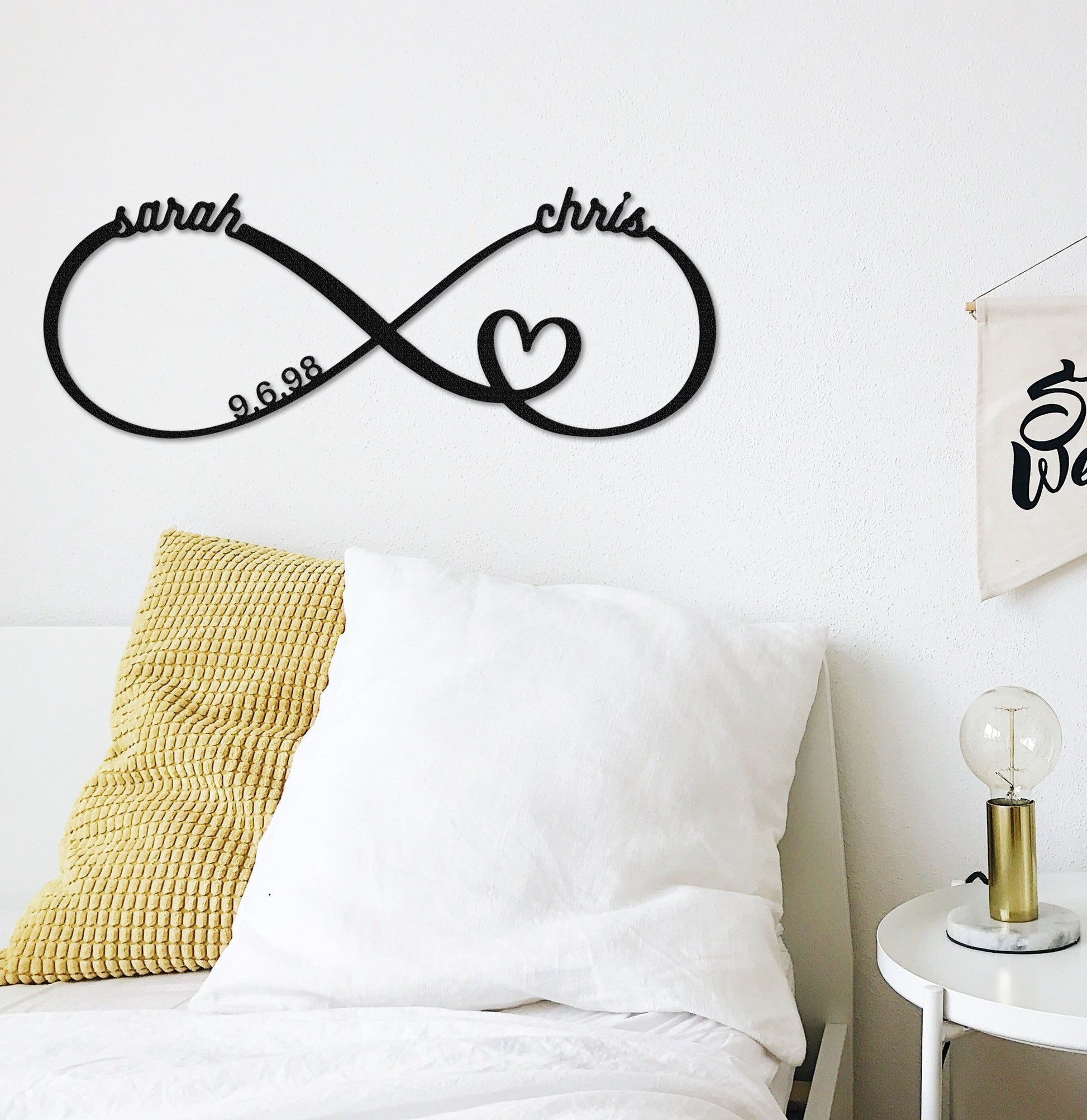 Personalized Wedding Date Sign, Custom Infinity Sign,Wedding Gift for Couple, Engagement Sign, Anniversary Gift, Bridal Shower Gift