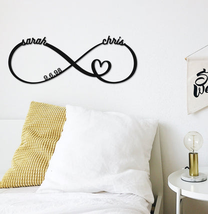 Personalized Wedding Date Sign, Custom Infinity Sign,Wedding Gift for Couple, Engagement Sign, Anniversary Gift, Bridal Shower Gift