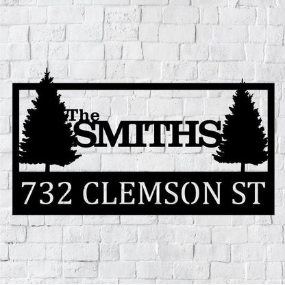 Personalized Family Name Metal Address Sign | Housewarming Gift | Wedding Gift | Nature Metal Monogram Name Sign | Nature Address Metal Sign