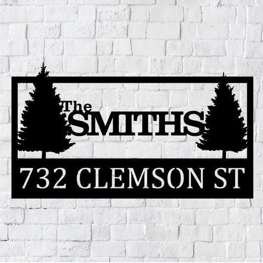 Personalized Family Name Metal Address Sign | Housewarming Gift | Wedding Gift | Nature Metal Monogram Name Sign | Nature Address Metal Sign