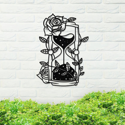 Metal Hourglass Sign, Metal Sign, Silver Metal Sign, Hourglass Art, Housewarming Gift, Metal Wall Art, Outdoor Sign, Outdoor Decor