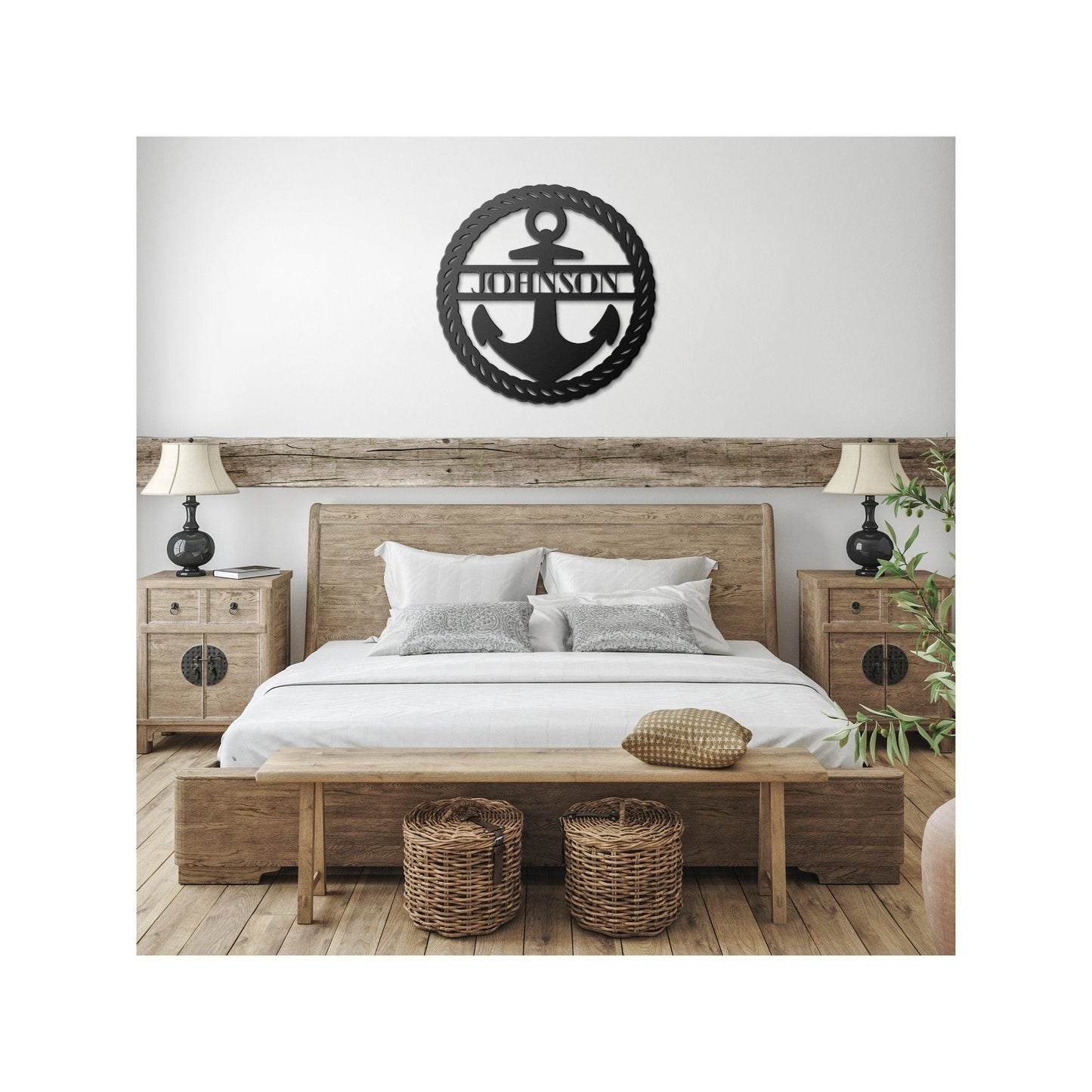 Custom Anchor Family Metal Sign, Personalized Family Name Metal Sign, Metal Family Wall Art, 2022 New Home or First Home Ornament