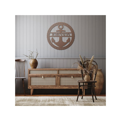 Custom Anchor Family Metal Sign, Personalized Family Name Metal Sign, Metal Family Wall Art, 2022 New Home or First Home Ornament
