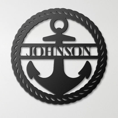 Custom Anchor Family Metal Sign, Personalized Family Name Metal Sign, Metal Family Wall Art, 2022 New Home or First Home Ornament