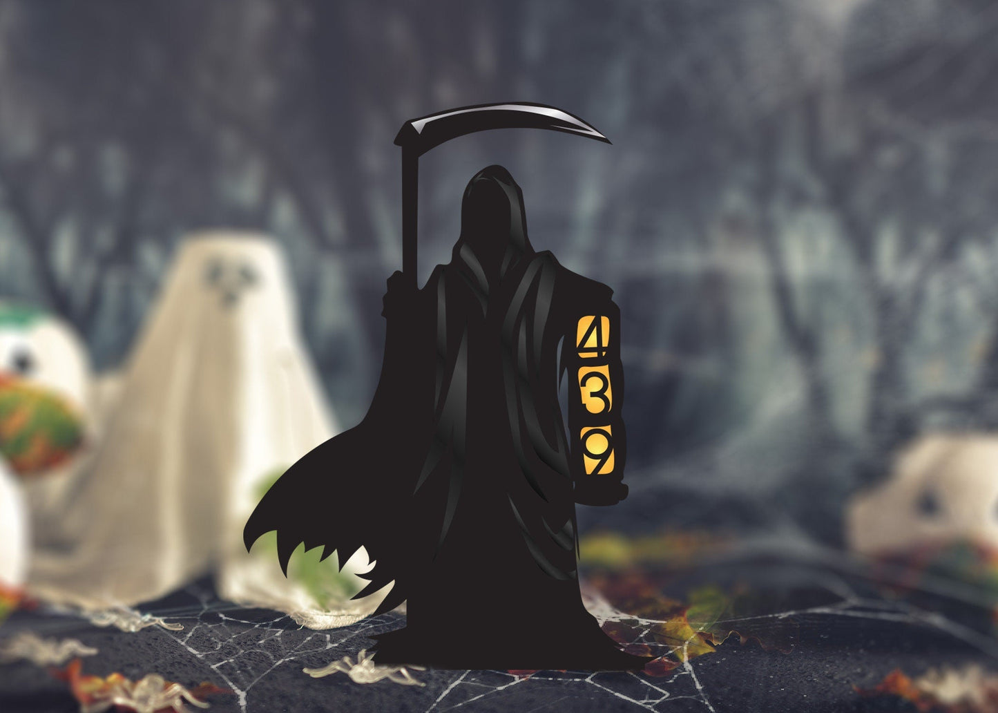 Custom Metal Halloween Reaper Yard Sign, Grim Reaper Address Sign, Halloween Address Sign, Address Lawn Sign, Halloween Lawn Sign