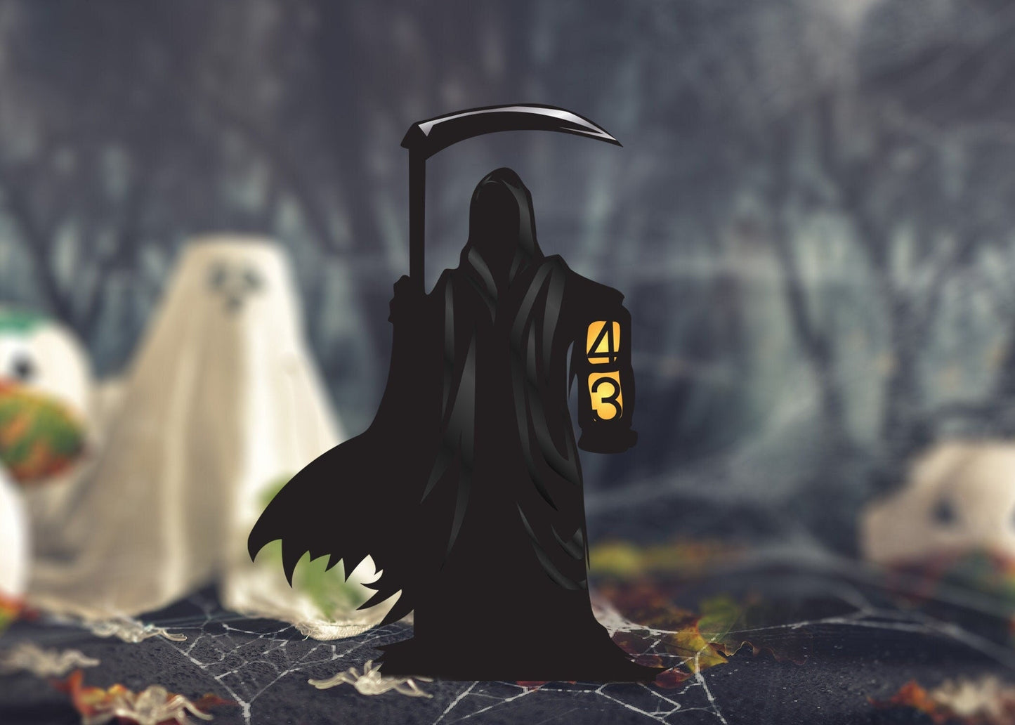 Custom Metal Halloween Reaper Yard Sign, Grim Reaper Address Sign, Halloween Address Sign, Address Lawn Sign, Halloween Lawn Sign