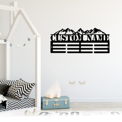 Personalized Basketball Sport Medal Hanger Sign,2 Rungs for medals & Ribbons,Custom Basketball Medal Display,Medal Holder Display,wall art