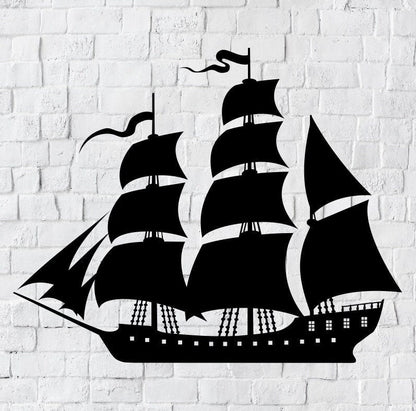 Pirate Ship Metal Name Sign, Pirate Metal Wall Decor, Metal Pirate Sign, Personalized Home Decor, Pirateship Metal Wall Art