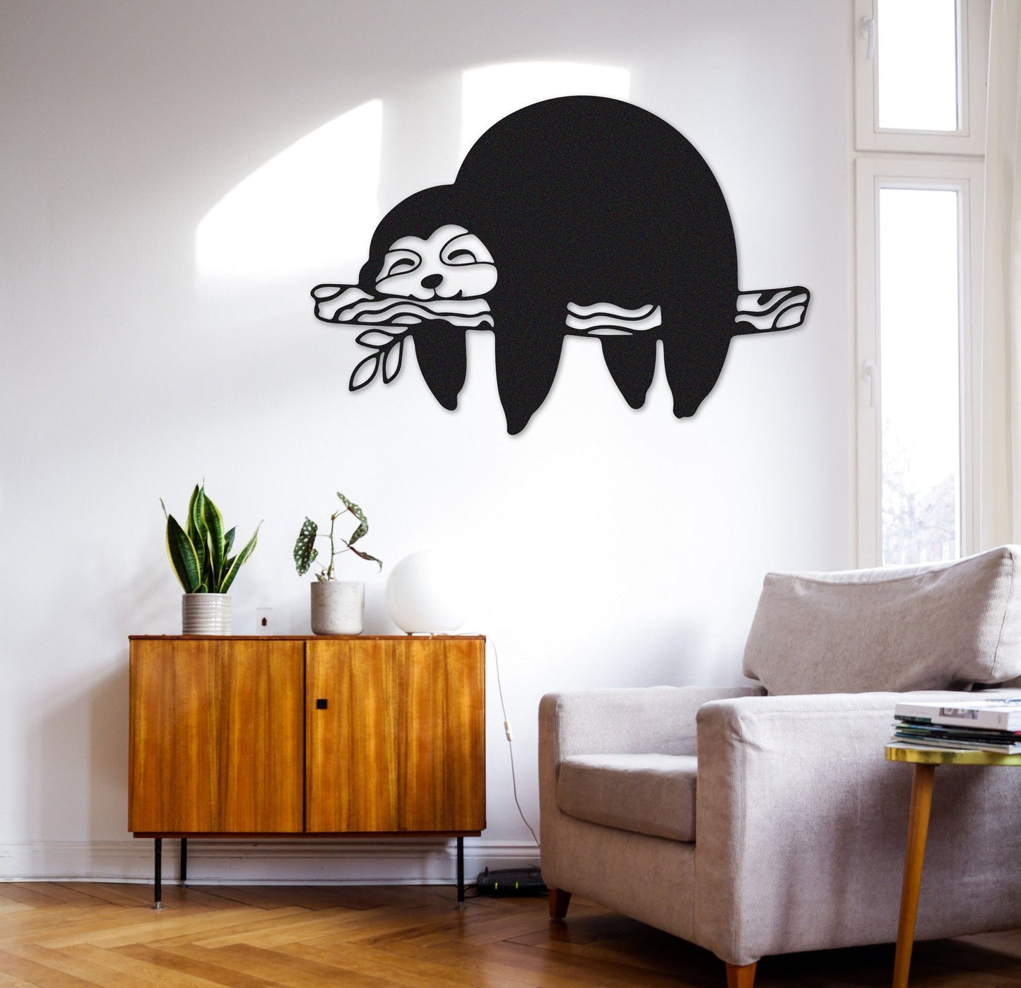 Cute Sloth Metal Wall Art,Lazy Sloth Lover Gift,Sloth Wood Wall Decor,Metal Sloth Art,Room decoration,Housewarming gift,Sloth Metal Sign