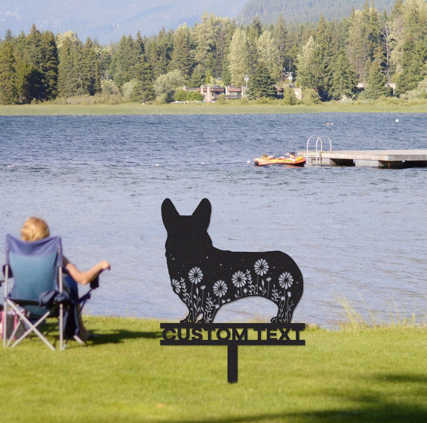 Custom Corgi Memorial Stake Sign,Pet Grave Markers Sign, Metal Sign With Stake,Pet Loss Gift,Sympathy Sign, Remembrance Stake
