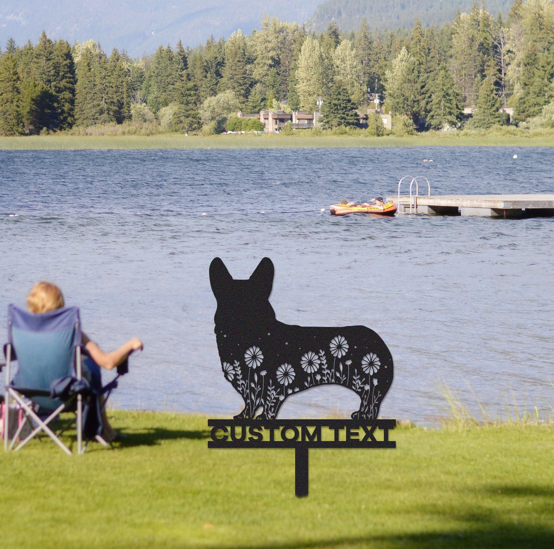 Custom Corgi Memorial Stake Sign,Pet Grave Markers Sign, Metal Sign With Stake,Pet Loss Gift,Sympathy Sign, Remembrance Stake