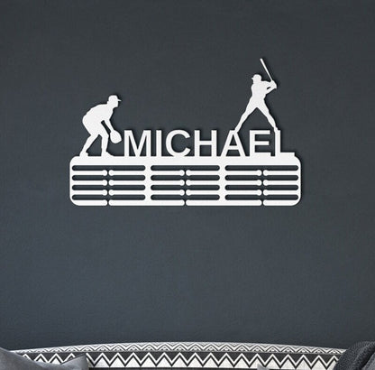 Personalized Baseball Medal Hanger, Medal Display, Medal Holder For Kids, Sports Medal Rack, Sports Metal Sign, Baseball Ornament
