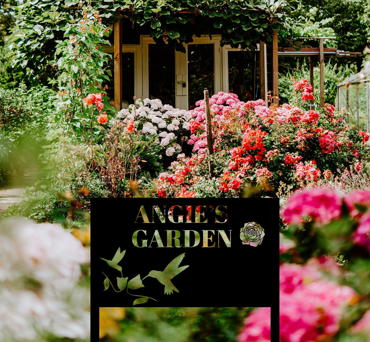 Custom Garden Sign,Garden Metal Art,Garden Sign with Stakes,Yard Sign,Address Sign,Personalized Garden Sign Name,Metal Garden Sign