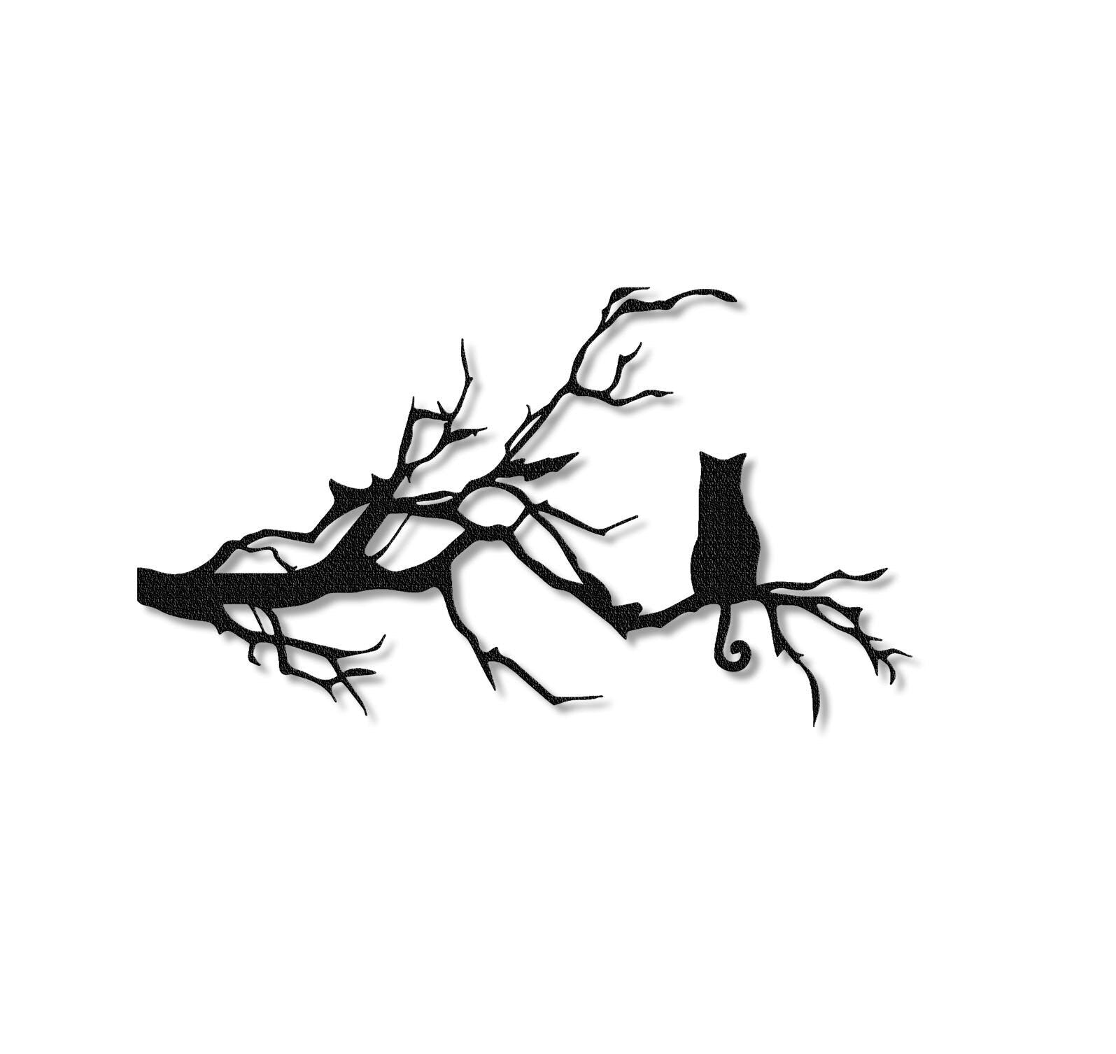 Cat on the tress Sign,Metal Cat Decor,Cat Wall Art,Cat Wall Decor,Housewarming Gift,Cat Metal Art,Room Decoration,Indoor Decor