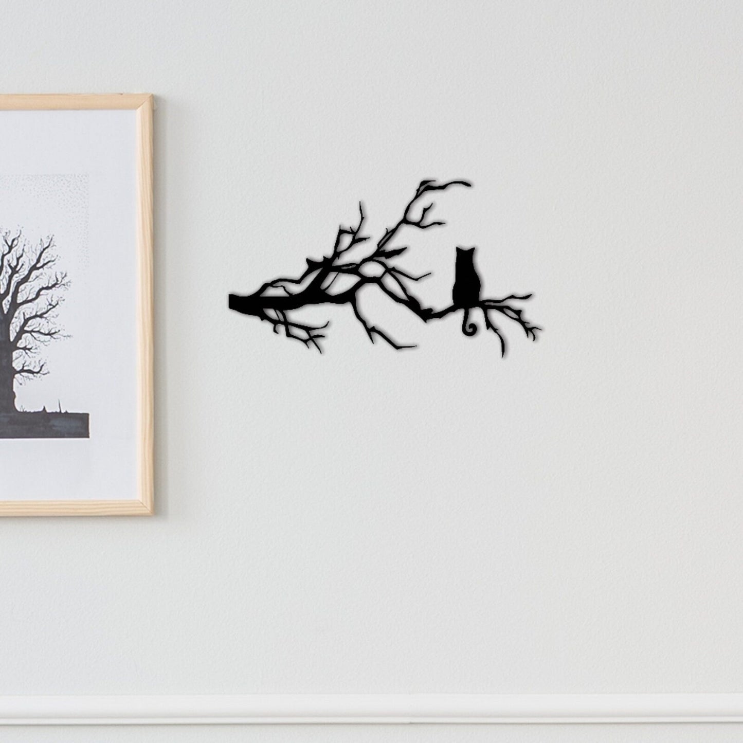 Cat on the tress Sign,Metal Cat Decor,Cat Wall Art,Cat Wall Decor,Housewarming Gift,Cat Metal Art,Room Decoration,Indoor Decor