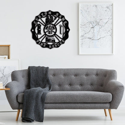 Firefighter Metal Sign,Custom Maltese Cross Sign,Fireman Sign,First Responder Gift,Fire Department Monogram,Fire house metal sign