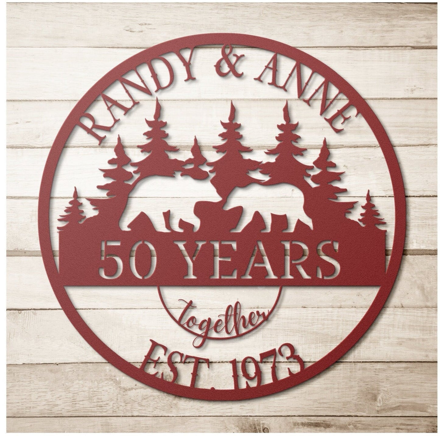 50th Anniversary Gift, Anniversary Gift For Parents, Golden Anniversary, 50 Year Anniversary Sign, Wedding Anniversary, Bear Family Sign