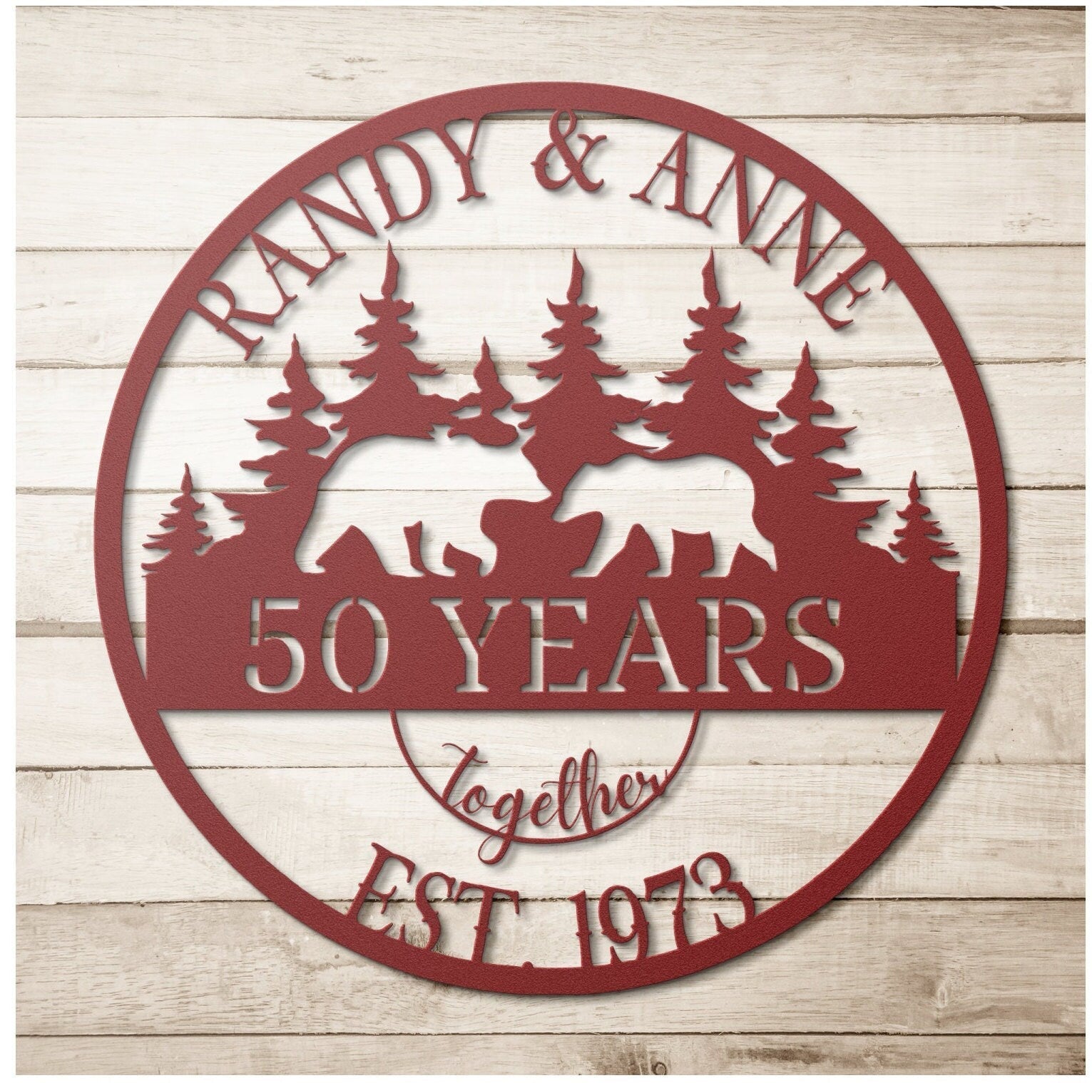 50th Anniversary Gift, Anniversary Gift For Parents, Golden Anniversary, 50 Year Anniversary Sign, Wedding Anniversary, Bear Family Sign