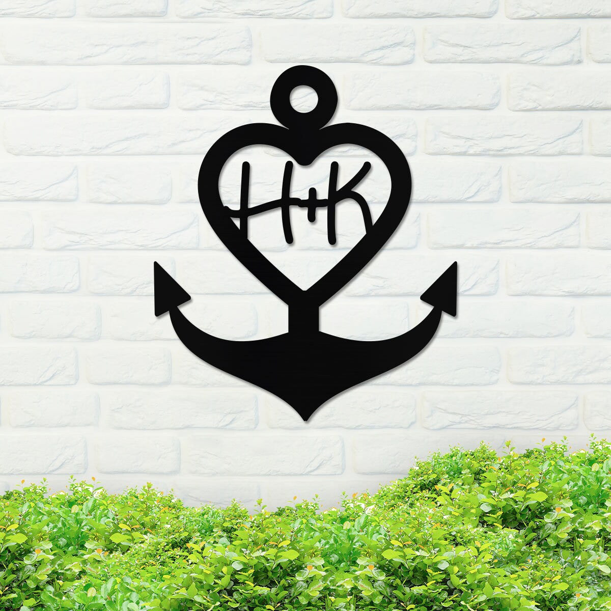 Metal Anchor Monogram Sign, Custom Metal Sign, Metal Name Sign, Initial Sign, Metal Wall Art, Metal Monogram Letters, Home Decor