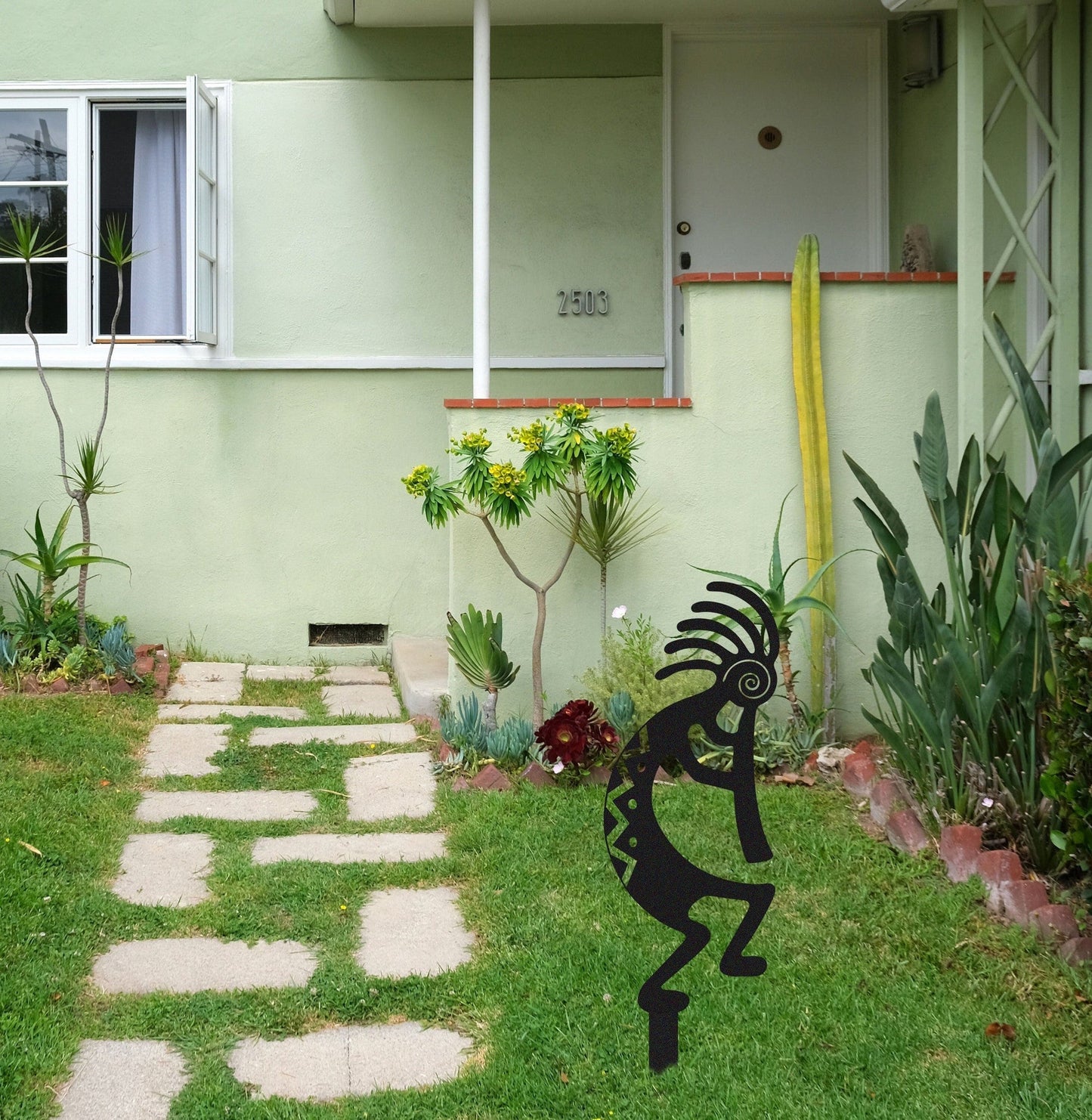Kokopelli Metal Garden Stake,Kokopelli Metal Sign with stake,Steel Outdoor Decor,Kokopelli Wall Decor,Garden Decor,Patio Decor