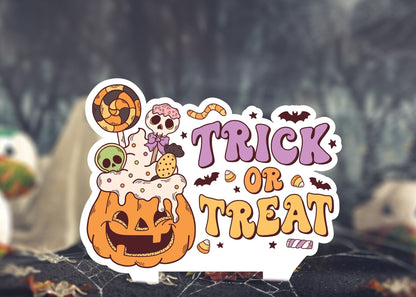 Trick Or Treat Metal Lawn Sign, Halloween Yard Sign, Halloween Decor, Halloween Sign with Stakes, Staked Address, Address Sign for Lawn