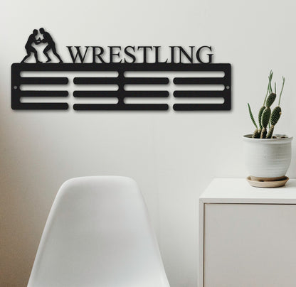 Customize Men's Wrestling Sport Medal Hanger Metal Sign, Medal Holder metal sign