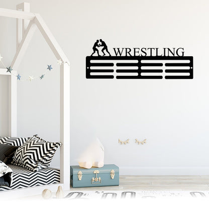 Customize Men's Wrestling Sport Medal Hanger Metal Sign, Medal Holder metal sign