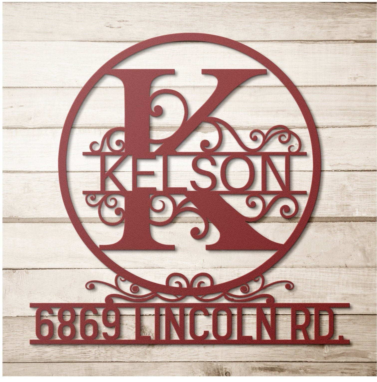 Personalized Family Name Metal Sign, Large House Number, Metal Monogram Sign, Last Name Sign, Housewarming Gift, Custom Metal Name Sign