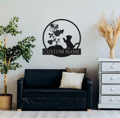 Custom Cat Metal Sign,Pet Loss gift,Cat Memorial Sign,Cat wall art,Cat Name sign,Cat Wall Hanger,Sympathy Sign,Pet Lover Gift,Remembrance