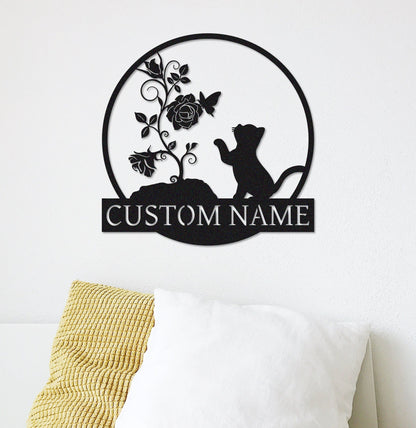 Custom Cat Metal Sign,Pet Loss gift,Cat Memorial Sign,Cat wall art,Cat Name sign,Cat Wall Hanger,Sympathy Sign,Pet Lover Gift,Remembrance