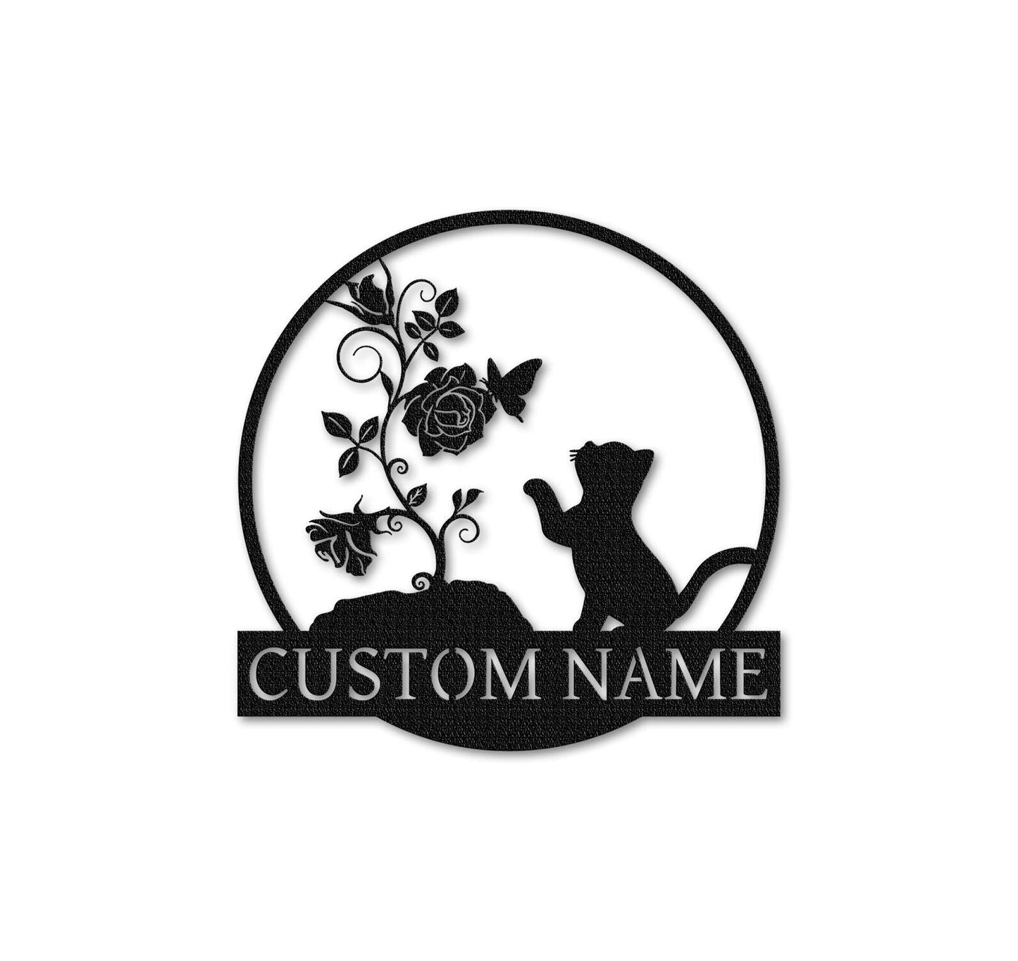 Custom Cat Metal Sign,Pet Loss gift,Cat Memorial Sign,Cat wall art,Cat Name sign,Cat Wall Hanger,Sympathy Sign,Pet Lover Gift,Remembrance