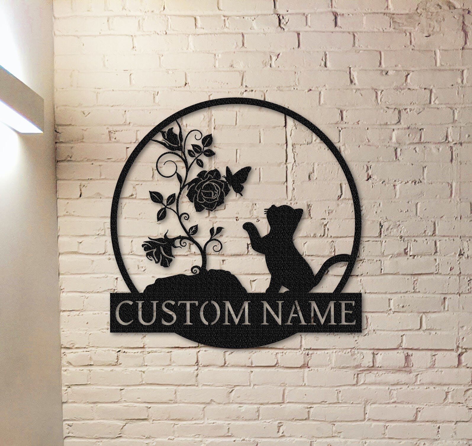 Custom Cat Metal Sign,Pet Loss gift,Cat Memorial Sign,Cat wall art,Cat Name sign,Cat Wall Hanger,Sympathy Sign,Pet Lover Gift,Remembrance