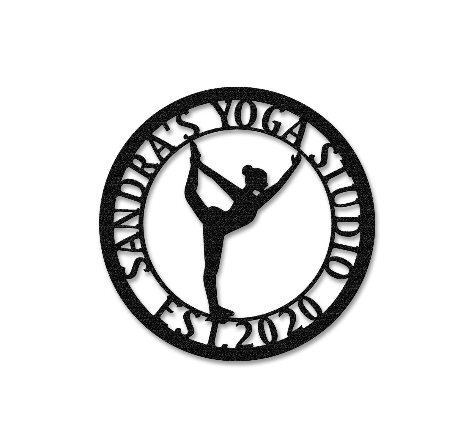 Custom Yoga Metal Sign,Yoga Wall Art,Personalized Yoga Sign Name,Yoga Studio Decor,Small Shop Decor,Yoga lover Gifts,Mothers day Gift