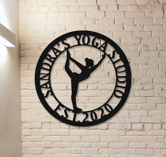Custom Yoga Metal Sign,Yoga Wall Art,Personalized Yoga Sign Name,Yoga Studio Decor,Small Shop Decor,Yoga lover Gifts,Mothers day Gift
