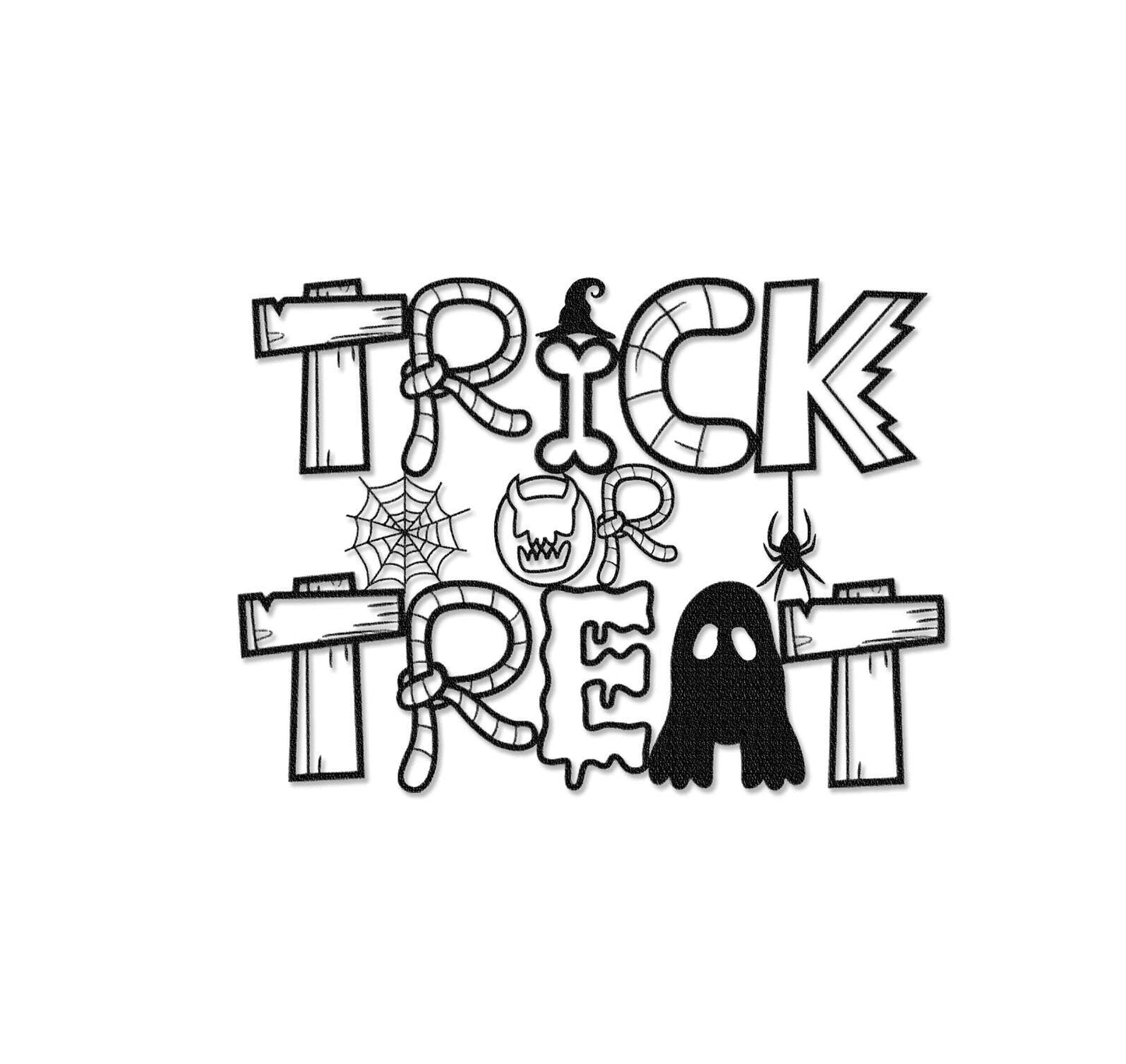Trick or Treat Halloween Metal Sign,Halloween Gift,Halloween Door Decor,Halloween Spooky Decor,Spider Web Sign wall art,Scary Door Hanger
