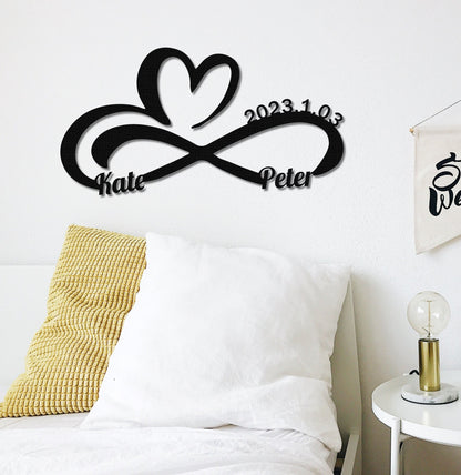 Custom Infinity Sign,Personalized Wedding Gift for Couple,Metal Wedding Date Sign,Engagement Sign,Anniversary Gift,Bridal Shower Gift