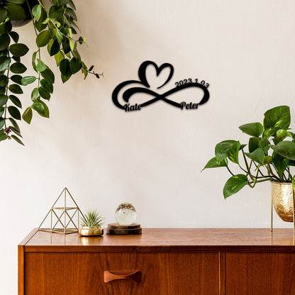 Custom Infinity Sign,Personalized Wedding Gift for Couple,Metal Wedding Date Sign,Engagement Sign,Anniversary Gift,Bridal Shower Gift