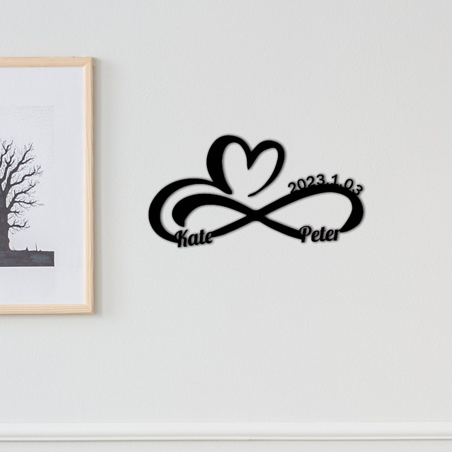 Custom Infinity Sign,Personalized Wedding Gift for Couple,Metal Wedding Date Sign,Engagement Sign,Anniversary Gift,Bridal Shower Gift