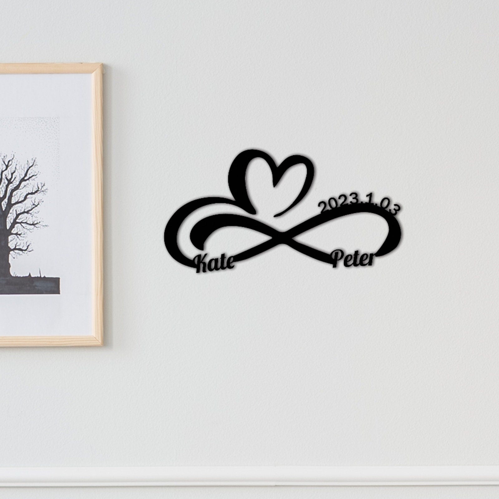 Custom Infinity Sign,Personalized Wedding Gift for Couple,Metal Wedding Date Sign,Engagement Sign,Anniversary Gift,Bridal Shower Gift