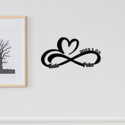 Custom Infinity Sign,Personalized Wedding Gift for Couple,Metal Wedding Date Sign,Engagement Sign,Anniversary Gift,Bridal Shower Gift