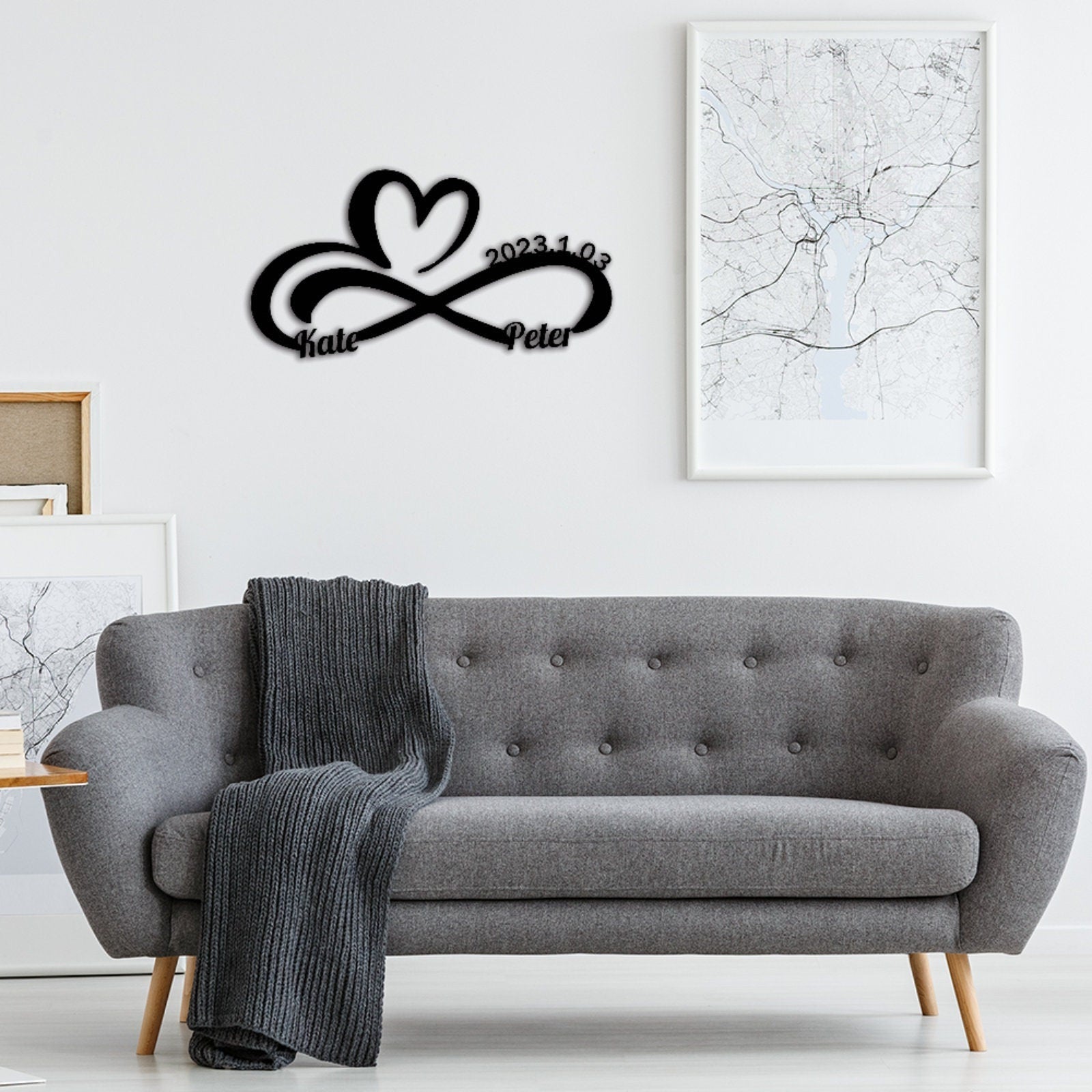 Custom Infinity Sign,Personalized Wedding Gift for Couple,Metal Wedding Date Sign,Engagement Sign,Anniversary Gift,Bridal Shower Gift